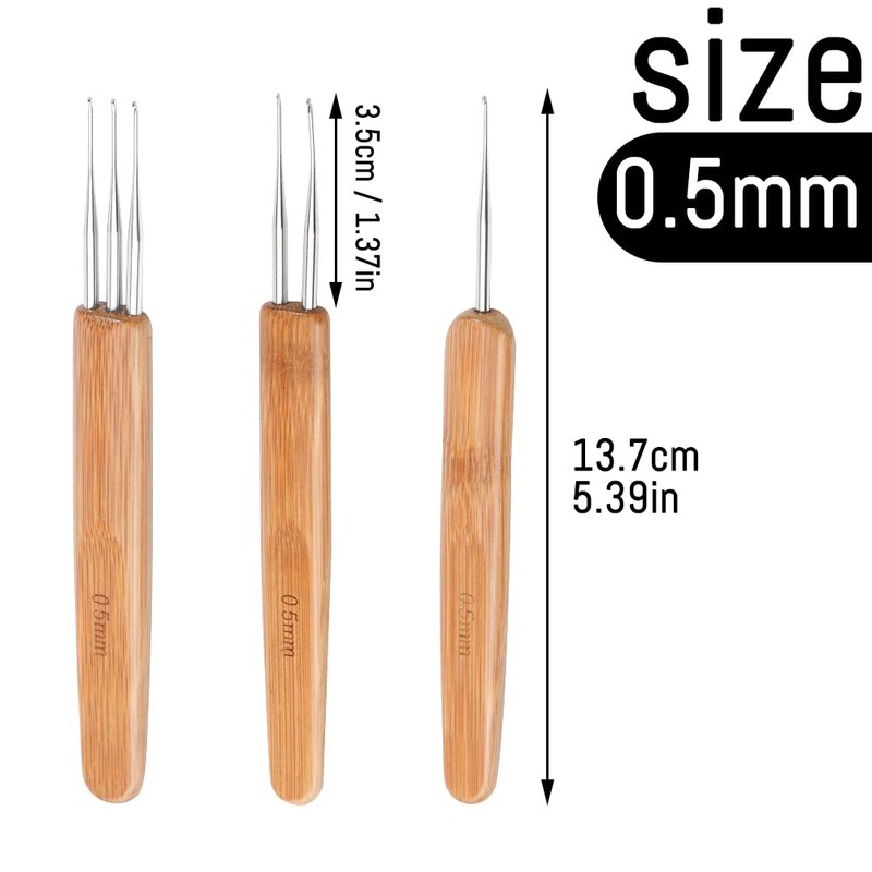3 Pieces Dreadlocks Tool Dreadlock Crochet Hook Set Hair Crochet