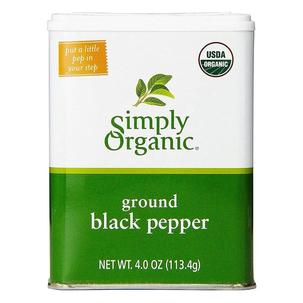 Simply Organic Ground Black Pepper Tin (6x4 Oz)