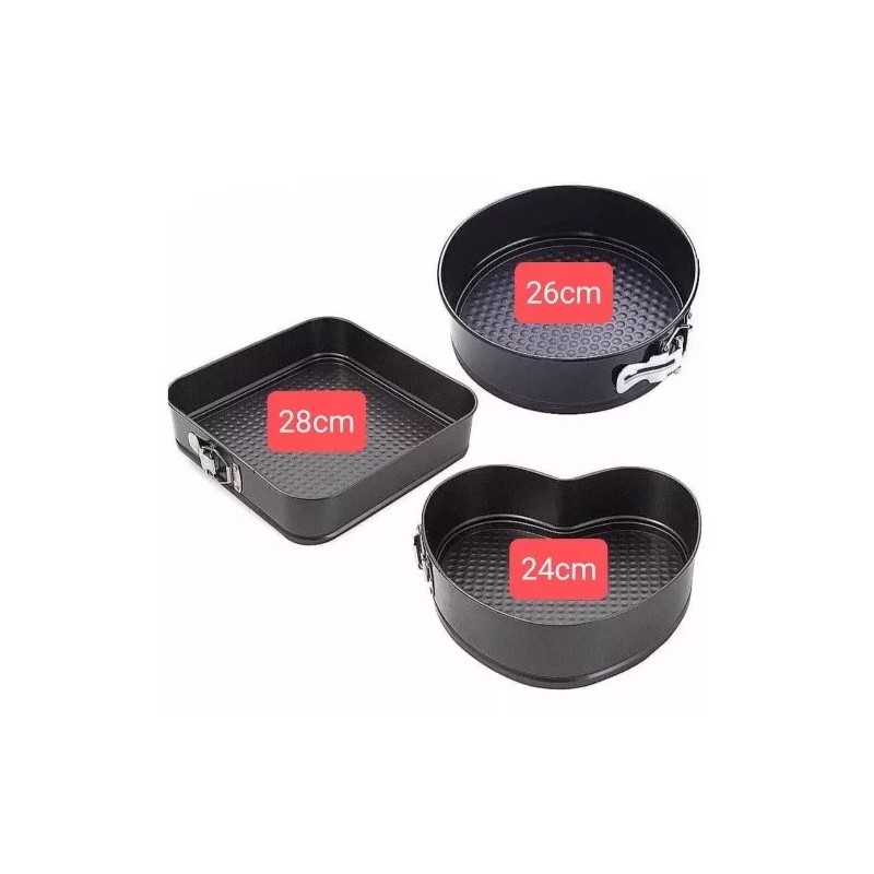 yuqing.fc Moldes Pasteles Repostería Desmontables Para Tartas 3 Piezas