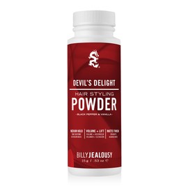 Billy Jealousy Devil's Delight Hair Styling Powder – Texture & Volume Powder for Men, Medium Hold, Matte Finish, Vegan, Black Pepper & Vanilla Scent – Works on All Hair Types