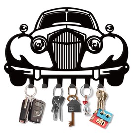 ACRNIGHEET Key Holder Wall Mount Metal Key Hooks for Wall Key Hanger Wall Mount Decorative Key Holder for Wall Key Organizer Rack Decor for Kitchen, Entryway, Hallway, Bedroom, Doorway, Office (Car)