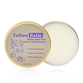 Tallow and Honey Balm with Frankineense - Beef Tallow Skin Care Balm for Dry Skin - Tallow Face Cream for Face and Body - Beef Tallow Moisturiser - Tallow Honey Balm for Soothing, Moisturizing