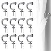 12 PCS Curtain Tie Backs Hooks, Curtain Holdbacks Silver Tie