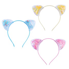 VARKAGE Pack of 3 Cat Ears Headband Children, Cat Headband Girls, Cartoon Hair Band, Cat Ears, Children's Headbands for Girls, Birthday Party