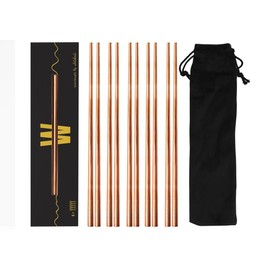 WHATAKANT - Sumoringer Stainless Steel Chopsticks | Set of 10 in Copper | Sustainable & Reusable Sushi Sticks with Velvet Bag to Go | Japanese Chopsticks Dishwasher Safe | 23 cm Length