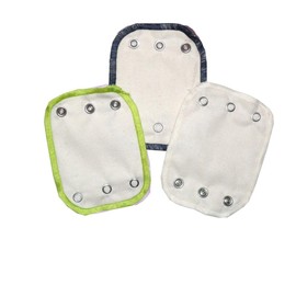 Kabea Organic Cotton Body Extensions Pack of 3 (3 x Same Press Stud Size) (8 mm - Medium Button Size, Navy/Lime/Natural)
