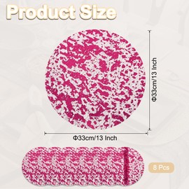 sourcing map 8Pcs Rose Red Disposable Round Placemats, 33cm/13" Metallic Glitters Foil Thin Mesh Table Mats Pressed Foil Table Doilies Decor for Party Weddings Christmas Thanksgiving