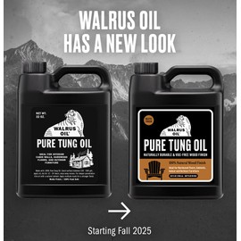WALRUS OIL - 100% Pure Tung Oil, Wood Finish for Any Woodworking Project, Natural, Vegan, Food-Safe. 32oz Jug