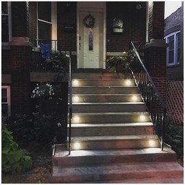 CHNXU LED Recessed Floor Spotlights Set of 10 Stair Lighting Diameter 45 mm 1 W Cold White Patio Recessed Spotlight Outdoor 12 V IP67 Waterproof Floor Lamp for Garden Wooden Bridge Pool Wooden Deck, Black