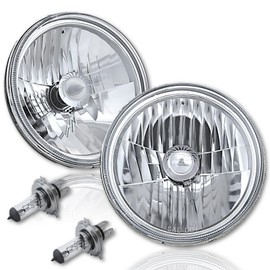 Octane Lighting 7" Halogen 6V Crystal Clear Headlight Headlamp Light Bulbs Pair 6006 6 Volt