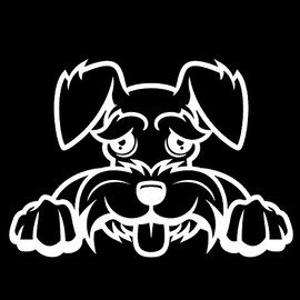 STICKER DAD Schnauzer Peeking V1 Vinyl Decal by StickerDad® - Size: 5", Color: White - Windows, Walls, Bumpers, Laptop, Lockers, etc.