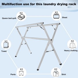 Sarahipe Sillars Clothes Drying Rack, 63 inches Laundry Drying Rack Clothing Foldable ...