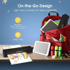 Locamp Crenova A4 Laminator 9 Inch Hot & Cold 2 Roller System Quick Warm-up Black Color