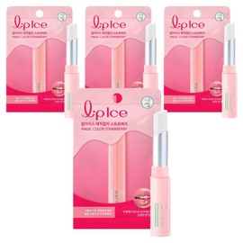 Lip Ice Magic Color Lip Balm, Strawberry, 2g, 4 pcs / 립아이스 매직컬러 립밤, 스트로베리, 2g, 4개