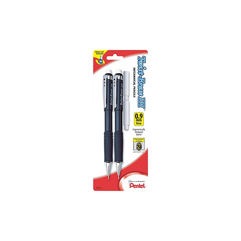 Pentel Twist-Erase III Automático Lápiz con 1 Recambio Borrador, Assorted