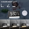 SURPN Digital Alarm Clock for Bedroom, 3-Colour Night Light, Large