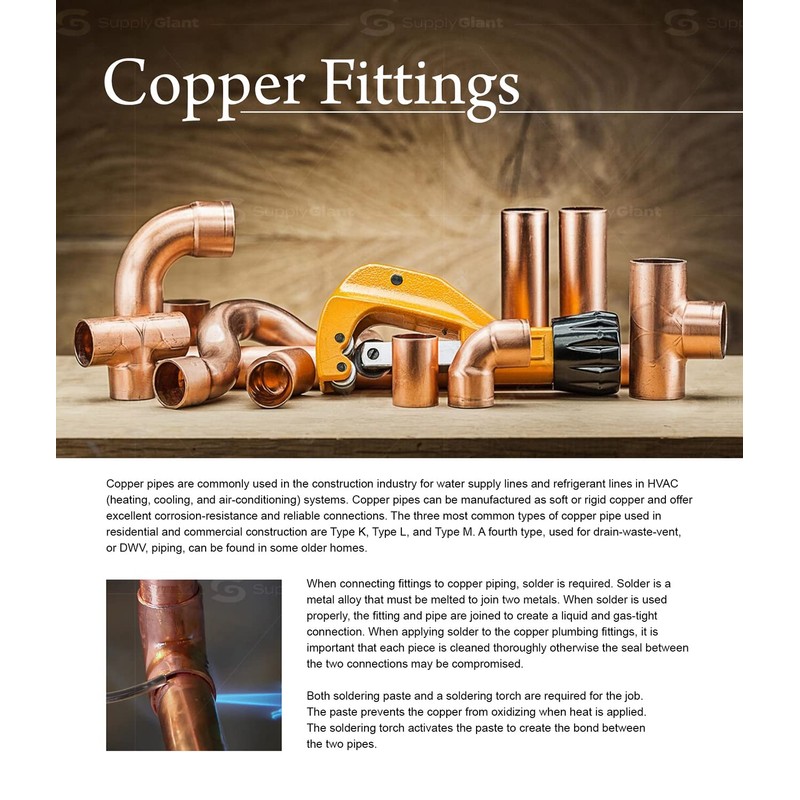 Supply Giant DDDM0012 Straight Copper Coupling With Sweat Sockets And