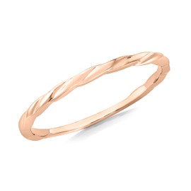 CARISSIMA Women's 9ct Rose Gold Flat Twist Band Stack Ring #L
