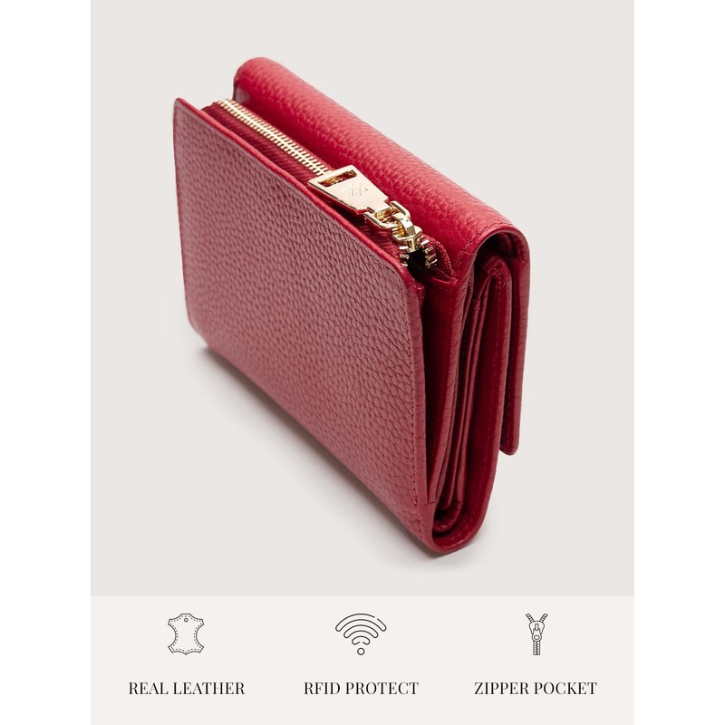 Lazarotti Bologna Leather Wallet 14 cm, red