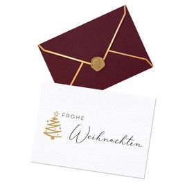 Joli Coon 10 Christmas Cards Merry Christmas A6 with Luxury Christmas Envelope