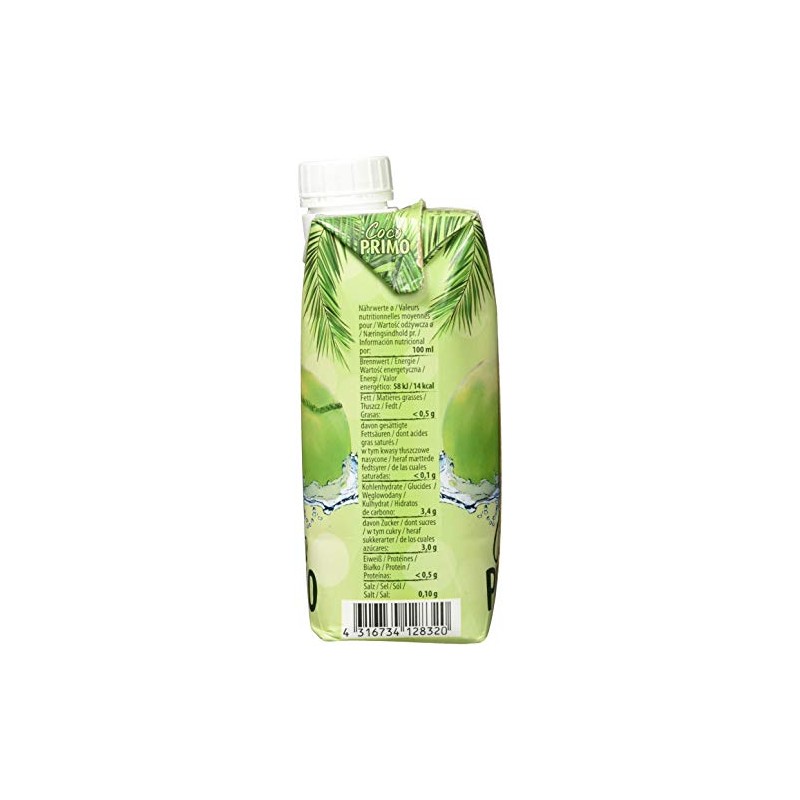 COCO PRIMO Coconut Water, Pure, Refreshing Sports Drink, Exotic Enjoyment,