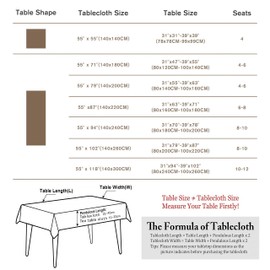 Nesrefyn Tablecloths for Rectangle Tables, Cotton Linen Table Cloth Non-slip Tablecloth Wrinkle Free Farmhouse Dining Table Cover, Soft Fabric Table Cloths with Tassels, Coffe, 55" X 70", 4-6 Seats