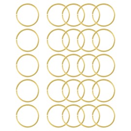 sourcing map 25Pcs Open Jump Rings, 15mm/0.59" OD Brass Jump Ring Connectors 1mm Thick O Rings for Necklaces Bracelet Jewelry Making Keychain DIY Craft, Gold Tone