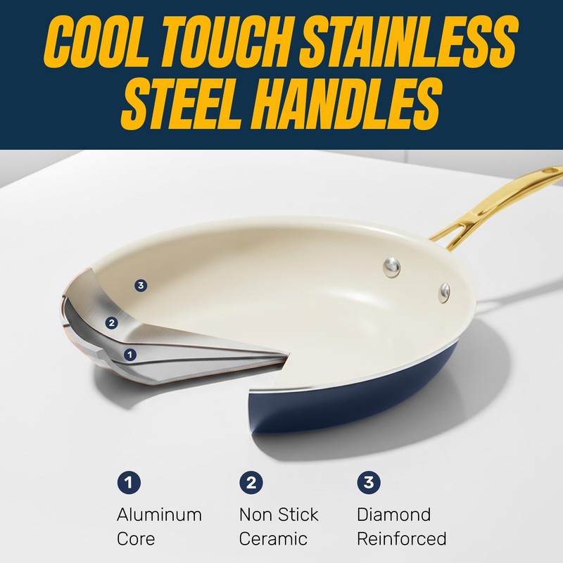 Gotham Steel 12 Pc Ceramic Cookware Set Nonstick, Ceramic Pots