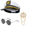 Captain Costume Accessories Captain Hat Sunglasses Rowing Brooch Sailor Hat