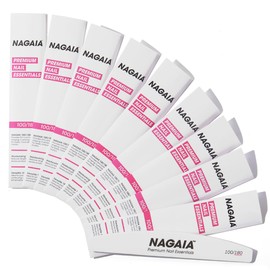 NAGAIA Premium 100/180 Grit Nail Files, Individually Packed, Precision Shaping, Fast Removal & Contouring, for Acrylic, Dip, Gel & Natural Nails, Professional Quality for Salon & Home Use