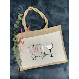 AMBERGER DESIGN by A&M Osterhage amd Jute-Tasche Ich bin auf Sarti Spritz Tour | personalisiert | Geschenk-Tasche Jute-Beutel Nachhaltig | hochwertig Gr√∂√üe S od. L