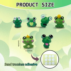 Lyxheth 6PCS Funny Mini Frog Car Ornament, Frogs Car Accessories, Cute Vehicle Frogs Dashboard Center Console Ornament, Adorable Figurines Auto Interior Accessory Fit for Women Men (Frog)