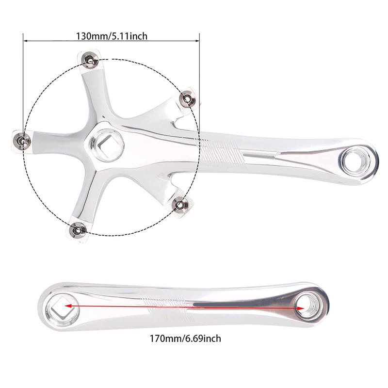 Aluminium Alloy Single Speed Crankset, 110 BCD Crank Arms for