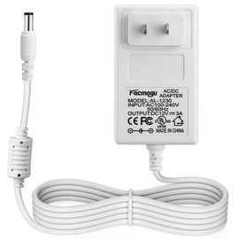 Facmogu - Adaptador de fuente de alimentación de 12 V 3 A, CA 100-240 V a CC 12 voltios, adaptador de fuente de alimentación de 36 W con conector de barril de CA a CC 5.5 x 2.5 mm y 5.5 x 2.1 mm,