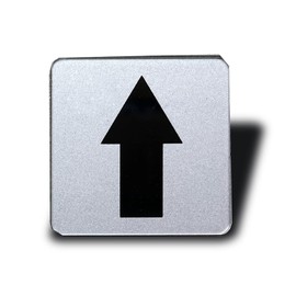 Seagron PULL PUSH Arrow Door Plate with Double Sided Tape, Silver Color, 0.1 inch (2 mm), Acrylic, Stylish (Square, Arrow))