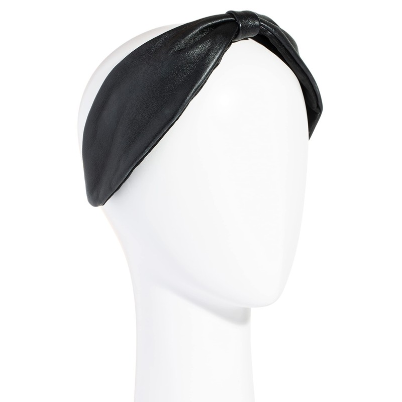 L. Erickson Leather Top Knot Headband, Black