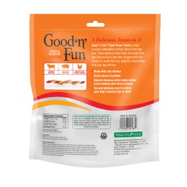Good ‘n’ Fun Triple Flavor Twists for All Dogs, 70 Count, Treat Your Dog to Long-Lasting Chews Made with Beef Hide, Pork Hide and Chicken