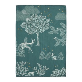 Coucke French 54% Cotton 46% Printed Linen Towel, Enchanted Forest,Green, 20-Inches by 30-Inches
