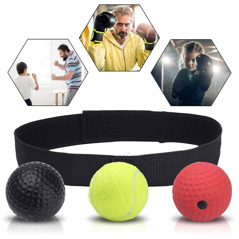 sinzau Reflex Ball Boxing Training Ball with Headband 3 Levels