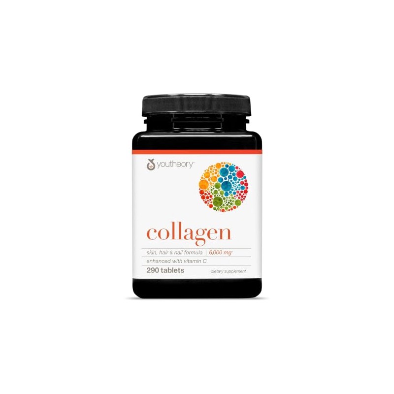 Youtheory Colageno con vitamina C Avanzada formula hidrolizada, 290 tabletas
