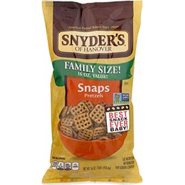 Snyder's of Hanover Family Size Pretzels- 16 oz. Bags (Snaps, 3 Bags)