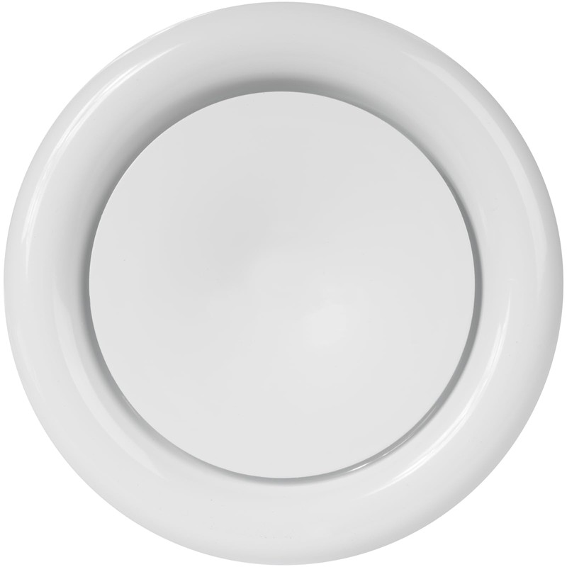 Vent Systems Diameter 150 mm Round Disc Valve White Metal