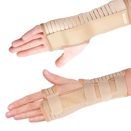 Bionix Wrist Support Splint - Breathable Wrist Brace for RSI, Carpal Tunnel, Sprains, and Tendonitis, Joint Pain (Beige, Left, Medium)