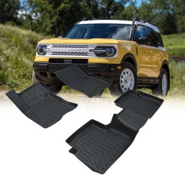 unbranded All Weather Car Floor Mats For 21-22 Ford Bronco Sport&22-23 Maverick TPE Rubber