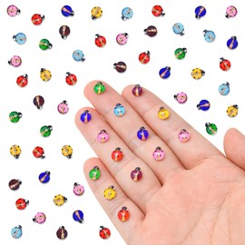 200 Pieces Colorful Tiny Ladybug Decor for Dollhouse Miniatures Resin Animals for Crafts Mini Things for Fairy Garden Micro Landscaping Decoration