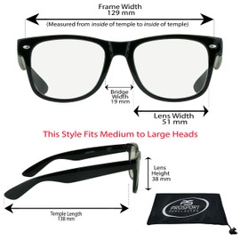 proSPORT Vintage Retro Inspired Reading Glasses +4.00 2 Pairs Black Frame Full Lens Reader for Men and Women