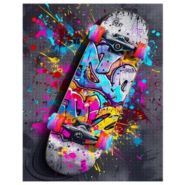 1000 Piece Jigsaw Puzzles for Adults, Graffiti Skateboard Jigsaw Puzzles， Street Banksy Style Skateboard Puzzle，Challenging Family Activity Perfect for Game Nights，Fantasy Puzzle Wall Art Decor