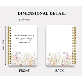 2pcs Inspirational Spiral Notebook with Inspirational Bible Verses----Surely goodness and mercy shall follow me all the days of my life---Psalms 23:6 . 50 Pages 5.5x 8.3inch, Ideal Birthday or