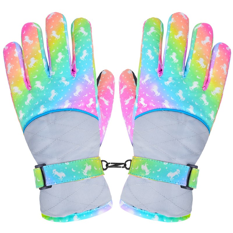 PAMAID Kids Winter Snow Gloves Waterproof Ski Gloves for Girls,