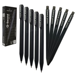 RADIUS O-Second Gel Pens, BLACK, 0.7mm Fine Point, Pack of 10, Retractable Rollerball Pens, Smooth Gel Pens, School Office Home Everyday Gel Pens
